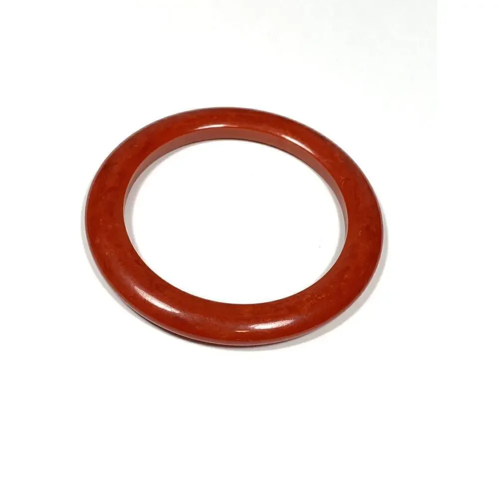 Bakelite Bangle Paprika Bracelet Marbleized 1940s Art Deco Tested